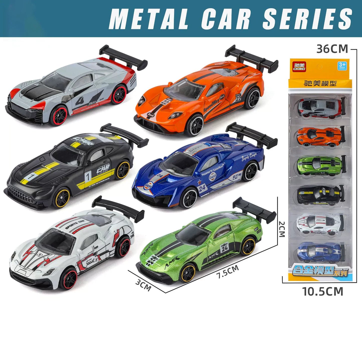 Sports Car Series Alloy Diecast Toys 1:64 Set