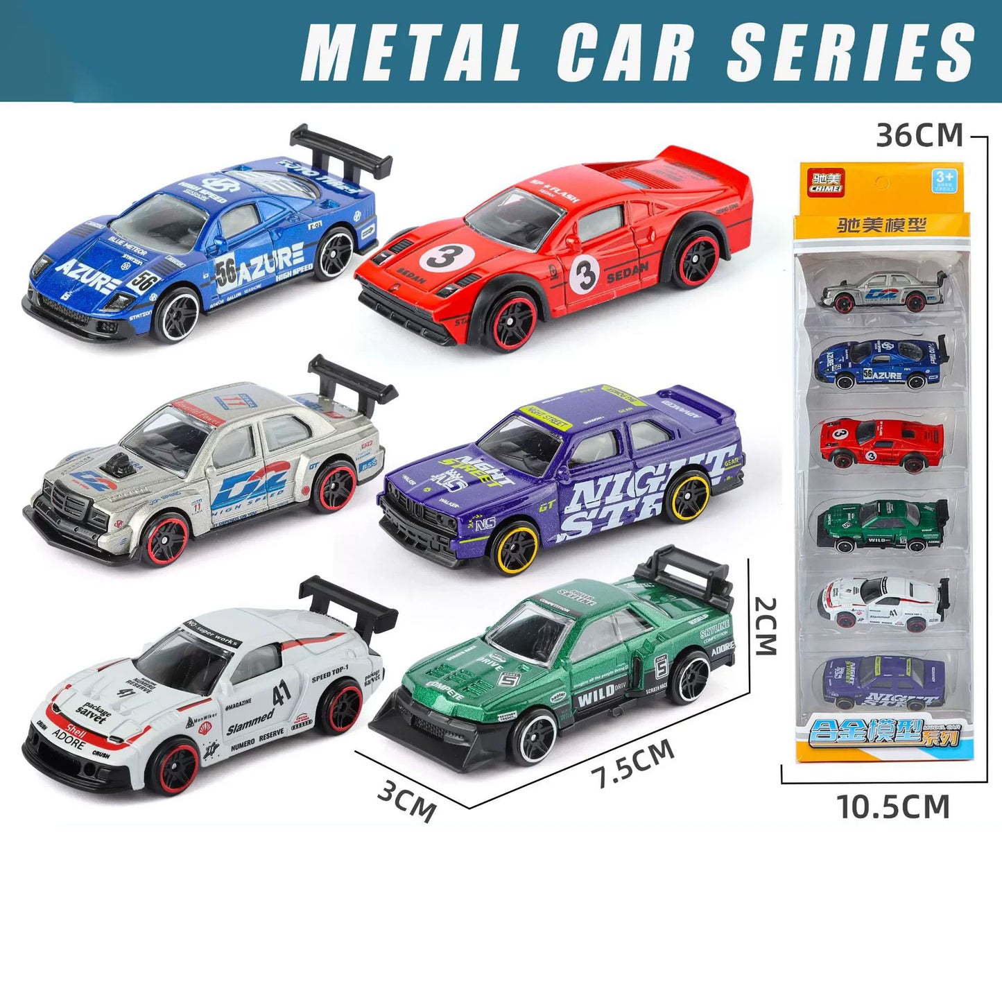 Sports Car Series Alloy Diecast Toys 1:64 Set