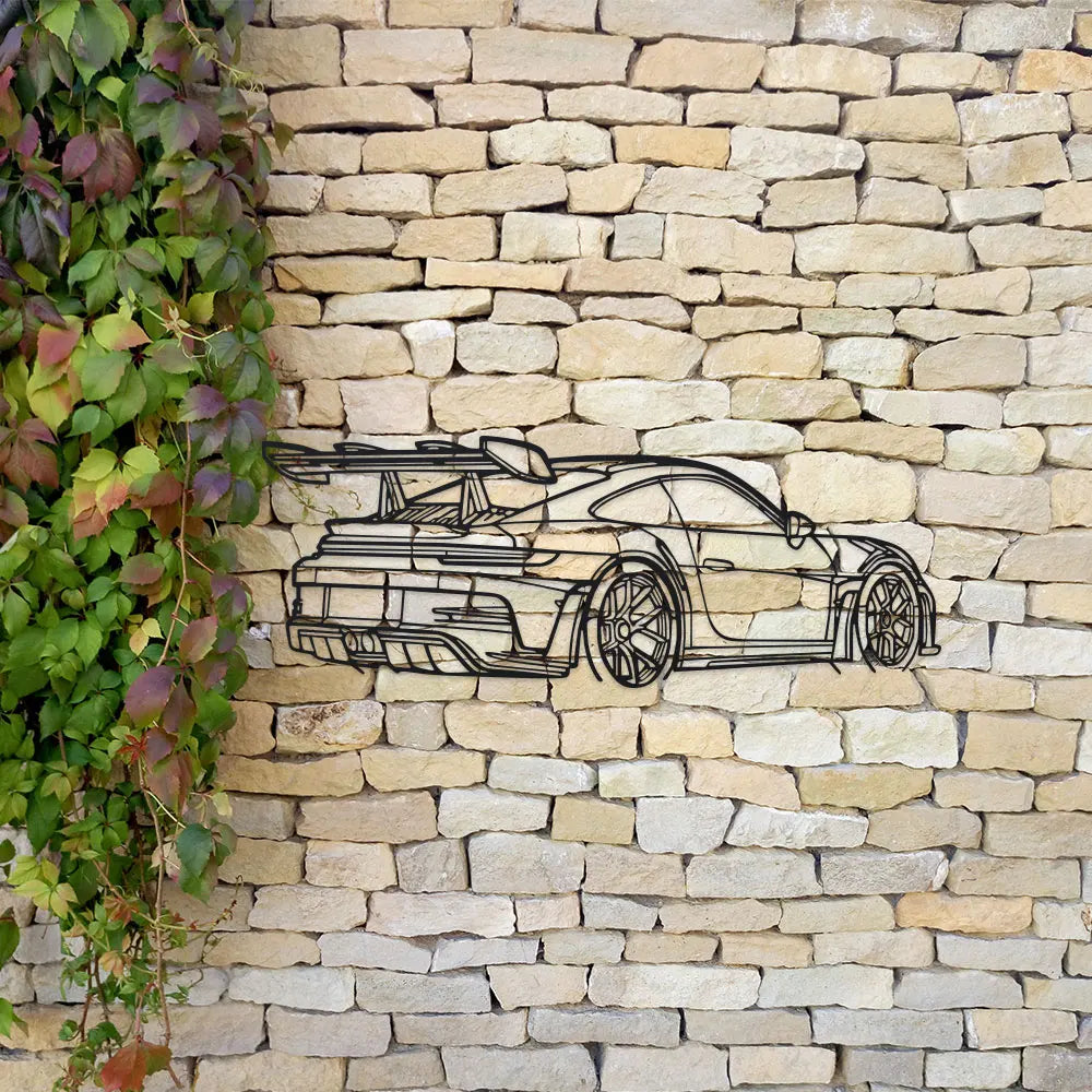 Car Metal Wall Art with Spoiler & Exhaust Pipes