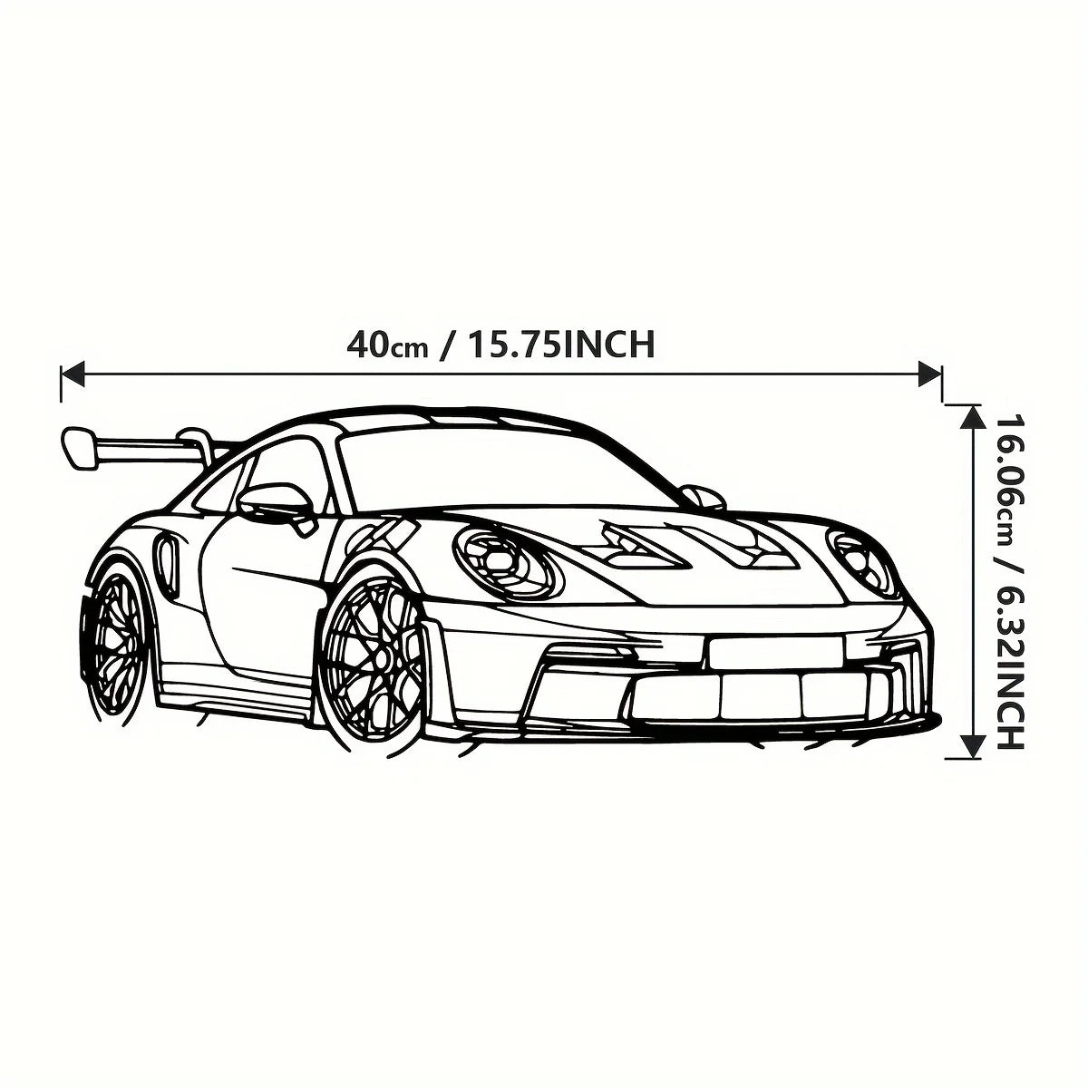 1pc for Supercar Metal Wall Art - 15.75" x 6.32" Dynamic Racing Car Outline Sculpture