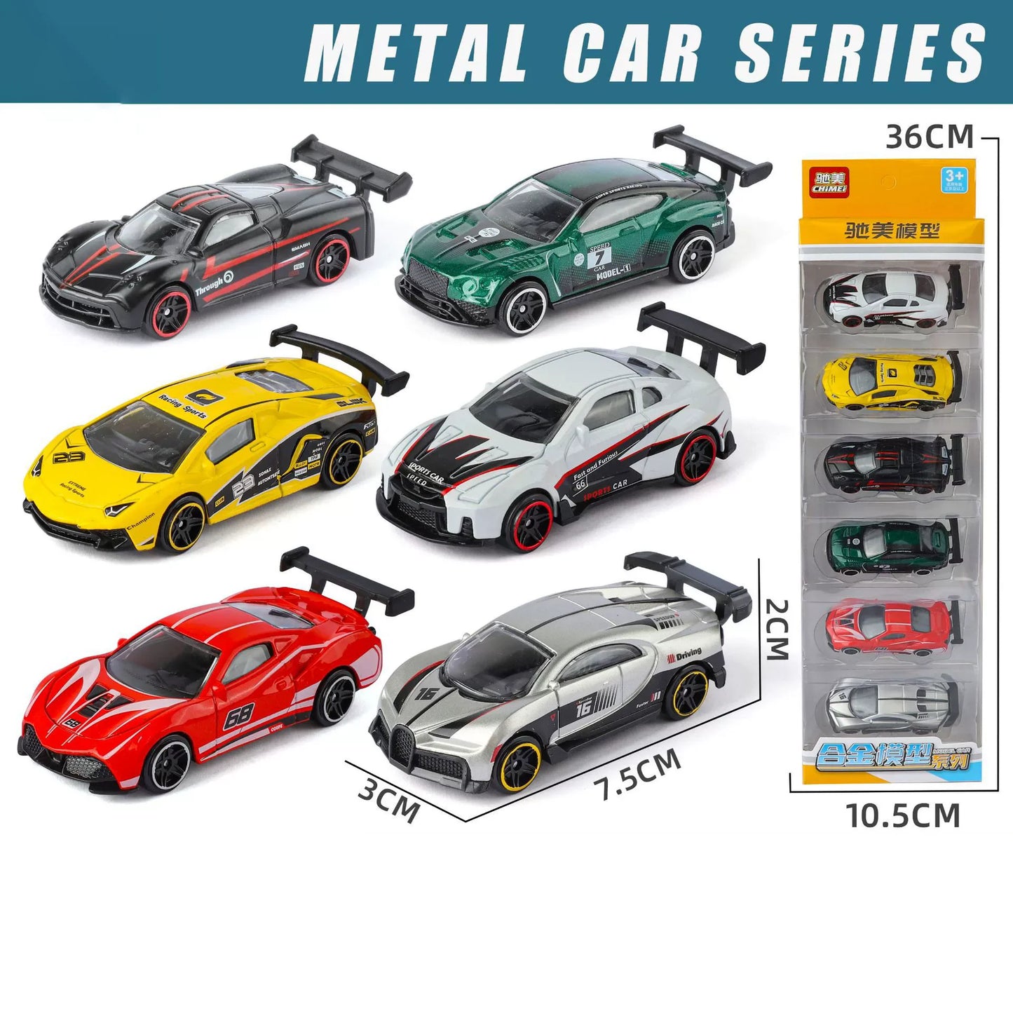 Sports Car Series Alloy Diecast Toys 1:64 Set