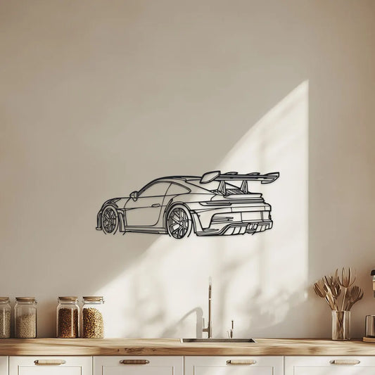 Car Metal Wall Art with Spoiler & Exhaust Pipes