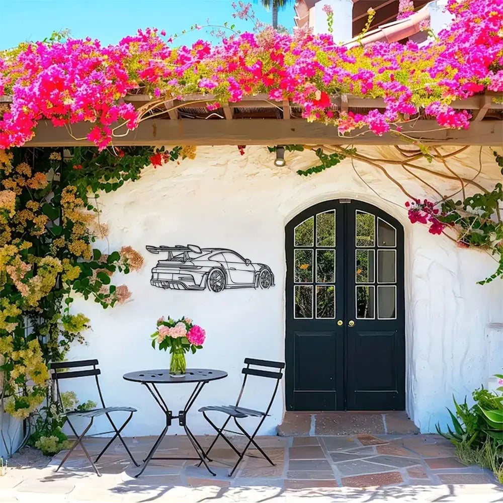 Car Metal Wall Art with Spoiler & Exhaust Pipes