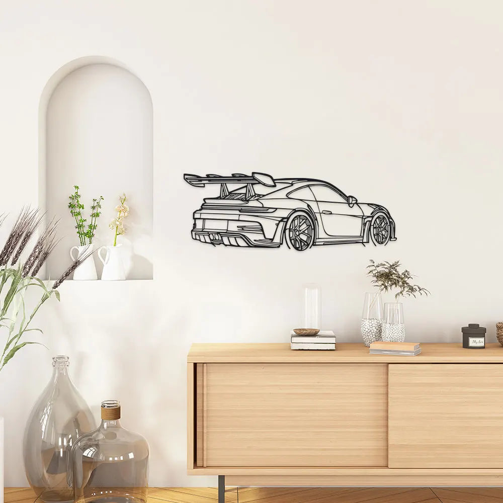 Car Metal Wall Art with Spoiler & Exhaust Pipes