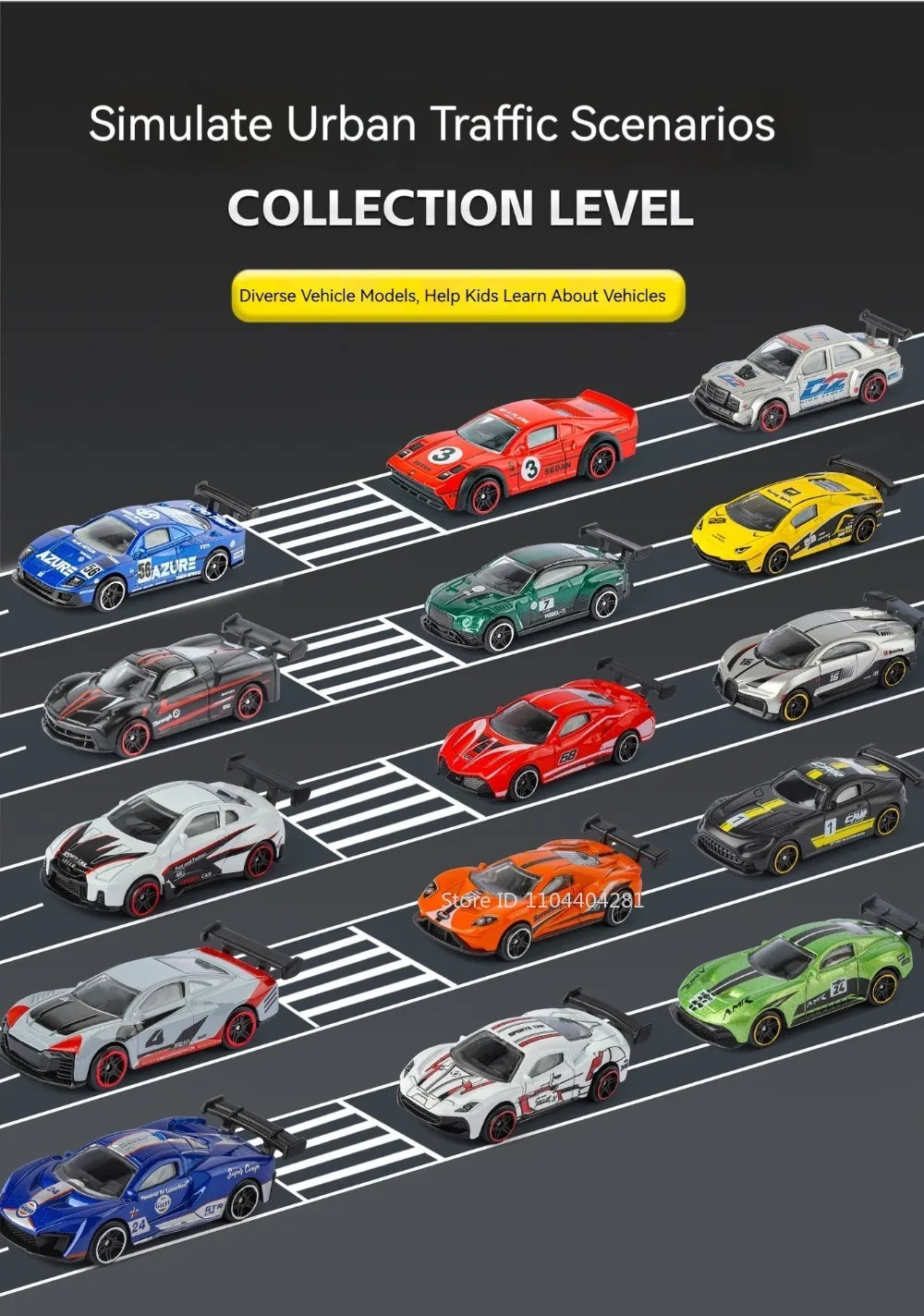 Sports Car Series Alloy Diecast Toys 1:64 Set