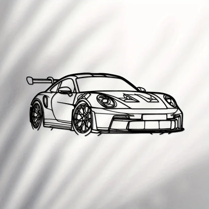 1pc for Supercar Metal Wall Art - 15.75" x 6.32" Dynamic Racing Car Outline Sculpture