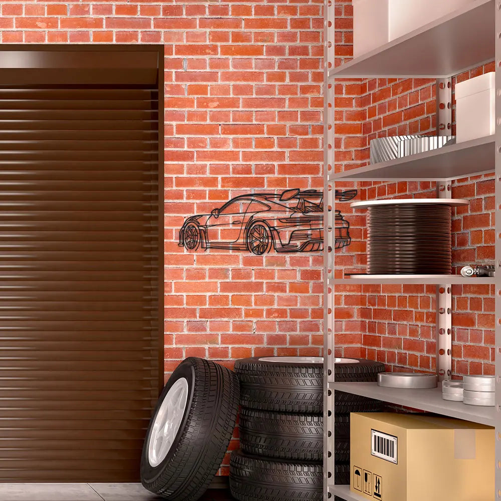 Car Metal Wall Art with Spoiler & Exhaust Pipes