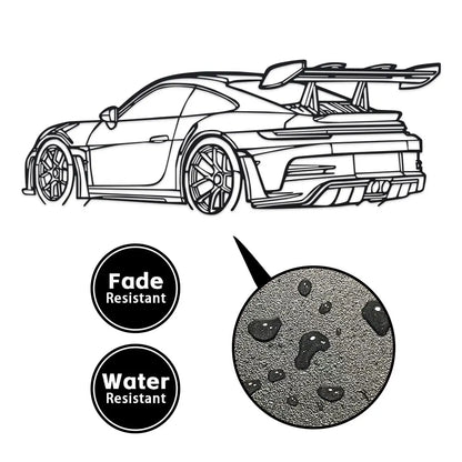 Car Metal Wall Art with Spoiler & Exhaust Pipes