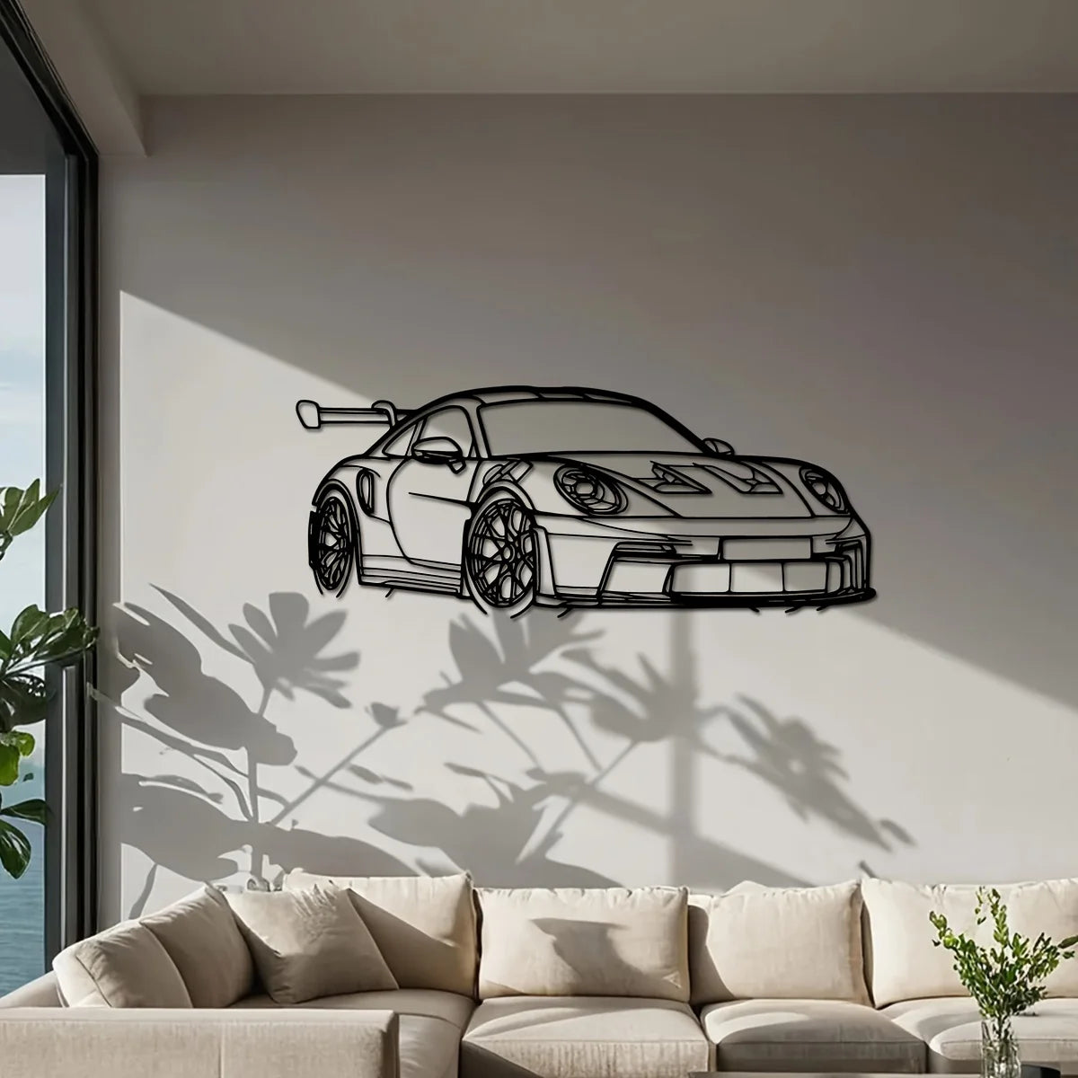 1pc for Supercar Metal Wall Art - 15.75" x 6.32" Dynamic Racing Car Outline Sculpture