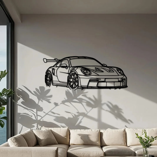 1pc for Supercar Metal Wall Art - 15.75" x 6.32" Dynamic Racing Car Outline Sculpture