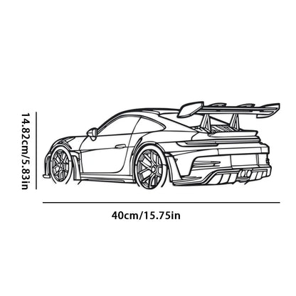 Car Metal Wall Art with Spoiler & Exhaust Pipes